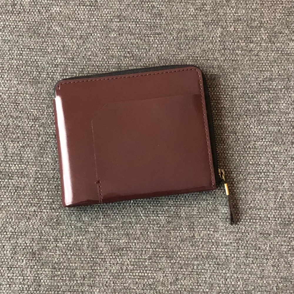 Madewell deep red patent leather wallet